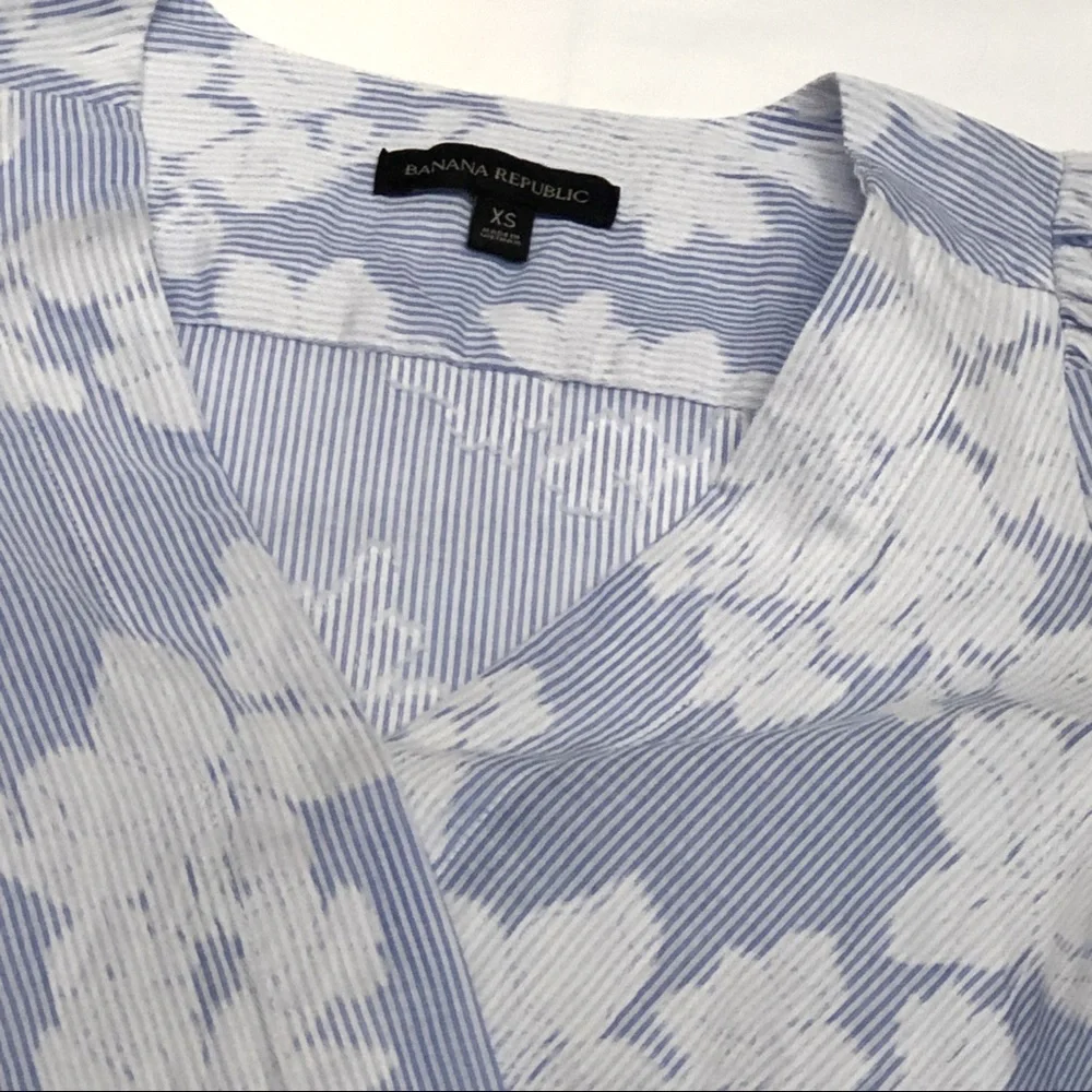 Banana Republic Puff Short Sleeve Blouse Top